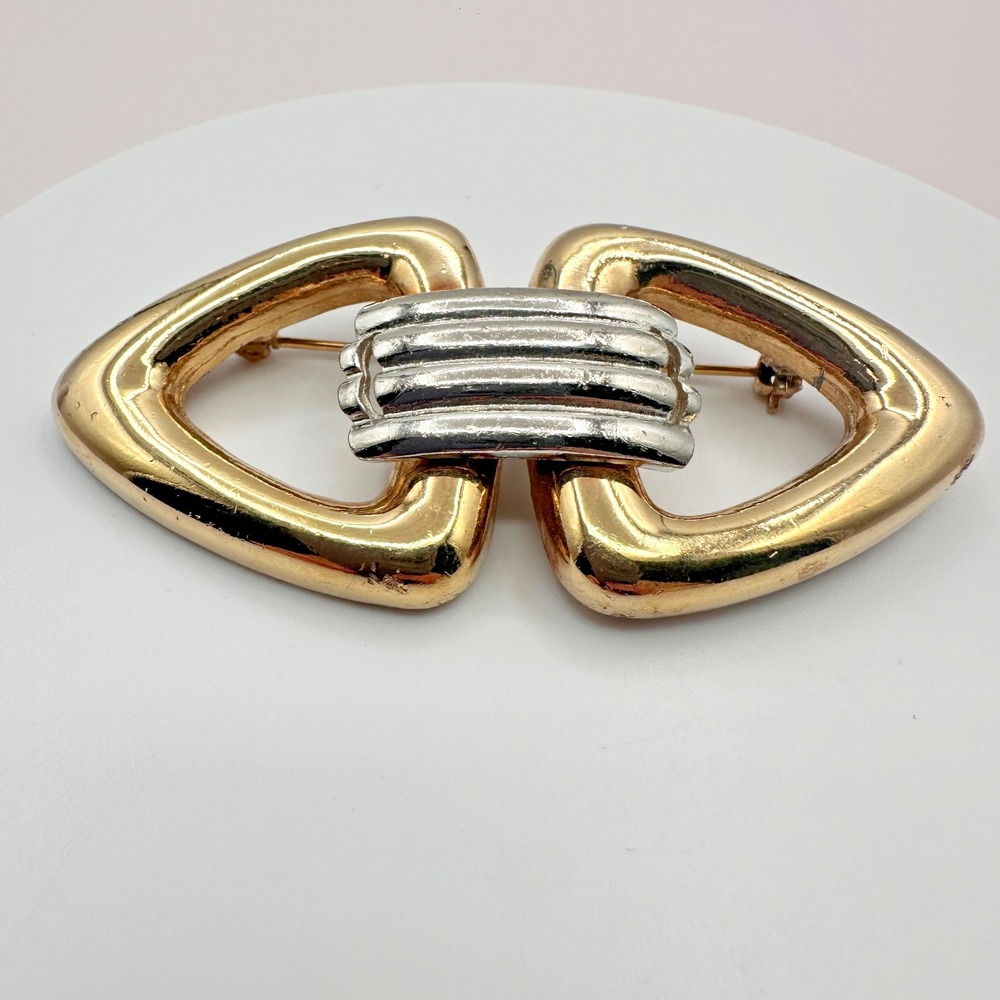Vintage 90s Chunky Geometric Statement Brooch Pin Boho Jewelry